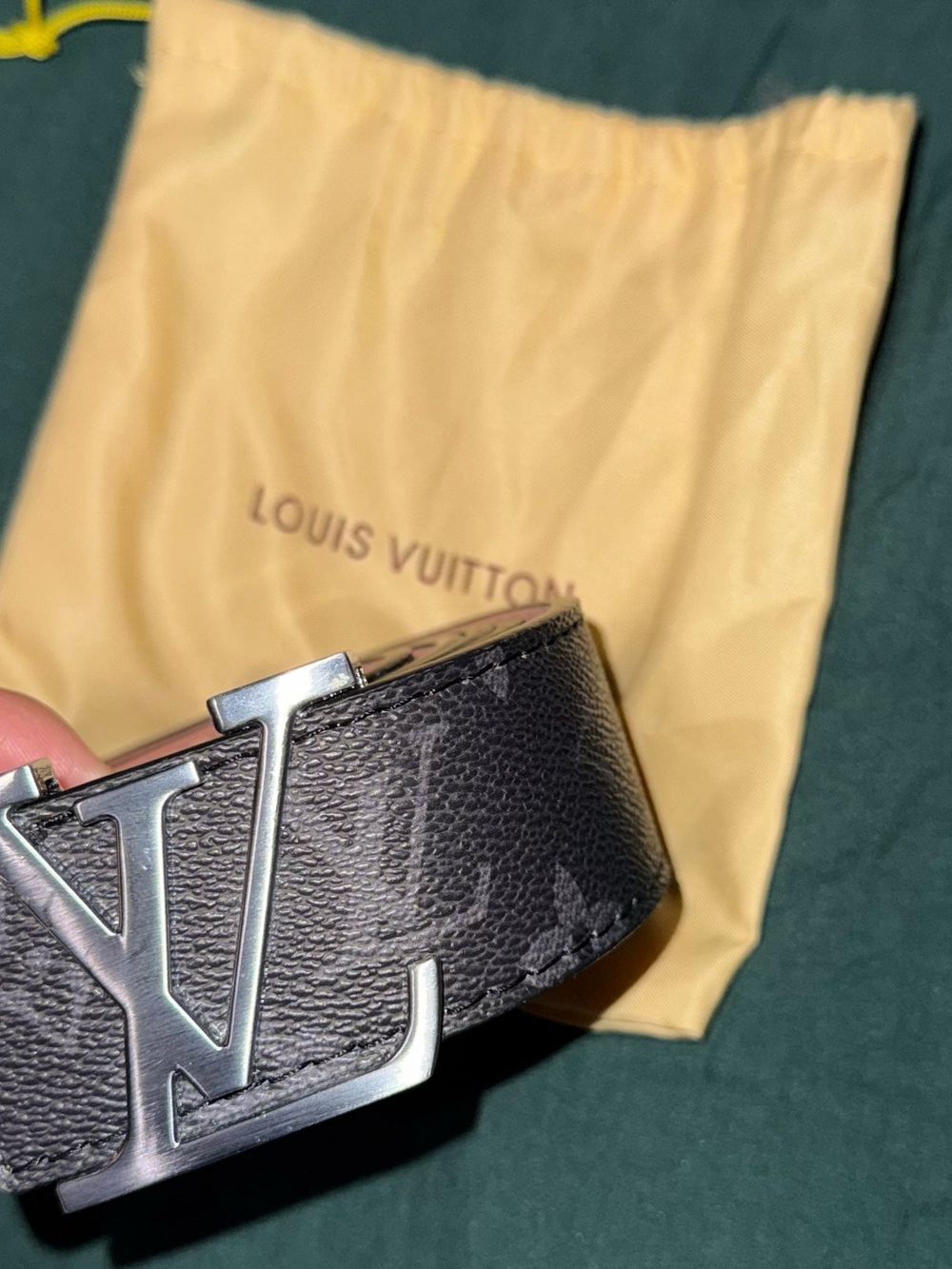 Louis Vuitton Black Monogram Leather Belt